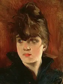 Eerder portret door Casas, getiteld Bezoekster van de Moulin de la Galette