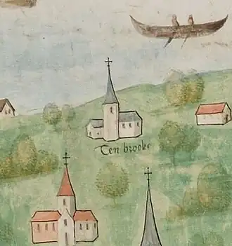 Assemansbroek ('Ten Broeke') op de Scheldekaart (circa 1500)