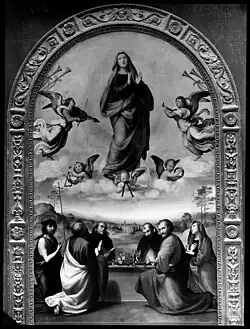 Maria-Tenhemelopneming, ca. 1508, voorheen Kaiser-Friedrich-Museum, Berlijn, verloren gegaan in 1945