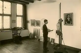 Atelier van Jef Schipper in de Helpoort te Maastricht, juni 1947