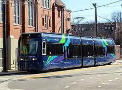 Zesassige S70 tram in Atlanta