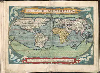 De geheele Weerelt, wereldkaart uit een Nederlandse uitgave van de Theatrum Orbis Terrarum uit 1571