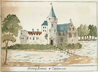 Hoogkamer, een fantasierijke afbeelding uit de Atlas Schoemaker (1710-1735)