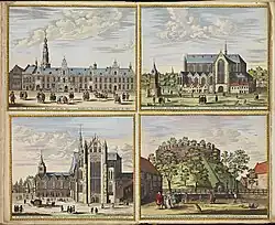 pl017a - Leiden, Stadhuis - Pieterskerk - St. Pancraskerk - De burcht