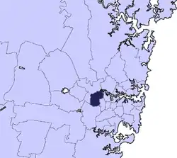 Locatie van Auburn Council in Sydney