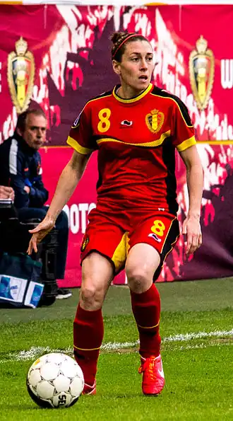 Audrey Demoustier in 2014 met de Red Flames