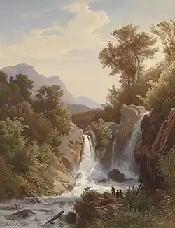 Visser bij de waterval, 1853