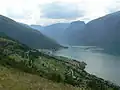 Uitzicht op de Aurlandsfjord, Aurland en Flåm