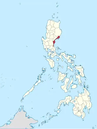 Locatie van Aurora in de Filipijnen