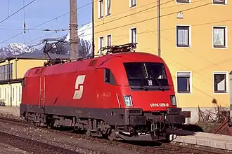 ÖBB locomotief 1016 029-9 op 9 maart 2002 te Hall in Tirol