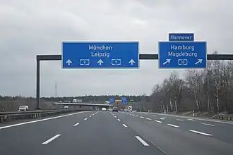 Begin van de A9 bij Dreieck Potsdam. (2009)