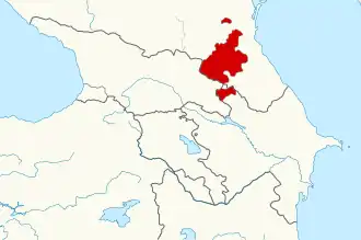 Locatie van de Avaren in de Kaukasus