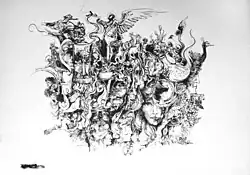 Tawasim (Peacocks) (Oost-Indische inkt op papier), 1985