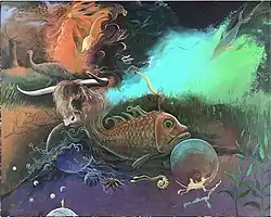 The Blue Elephant (acryl op canvas), 2018