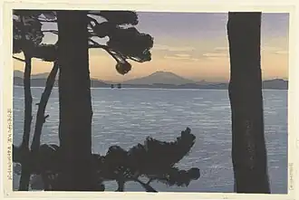 Avondgloed in het Nishi park