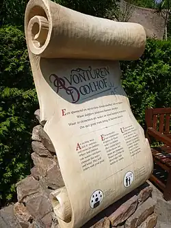 Perkament bij de ingang