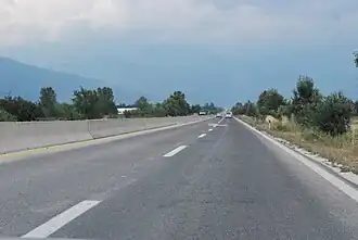 De A2 tussen Tetovo en Gostivar