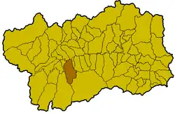 Locatie van Aymavilles in Aostadal (AO)