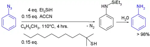 Azidereductie door tri-ethylsilylhydride