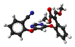 Molecuulmodel van azoxystrobin
