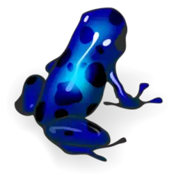 De blauwe pijlgifkikker stond model voor het logo van Vuze, een Java BitTorrent