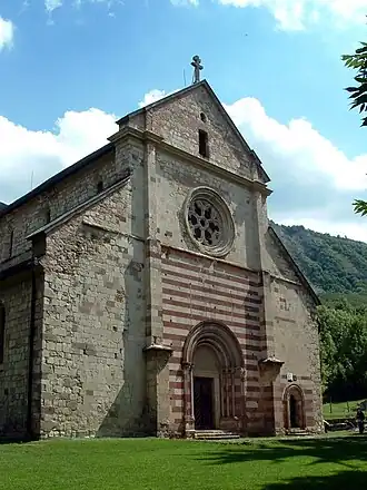 Close-up van de abdijkerk
