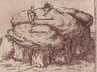 Mannen beklimmen het Bülzenbett bij Bremerhaven, ca. 1604