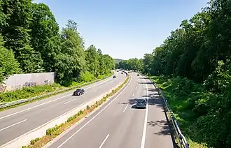 De A30 bij Bünde, kijkend richting het oosten. (2018)