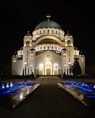 de kathedraal bij nacht