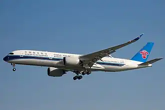 Een Airbus A350-900 van China Southern