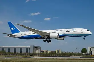 Een Boeing 787-9 van XiamenAir
