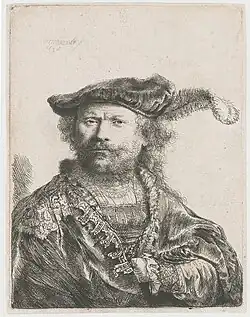 Zelfportret met gepluimde fluwelen baret, 1638, Rijksmuseum Amsterdam