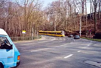 B6 aan einde van Bautzner Straße en begin van Bautzner Landstraße in Dresden