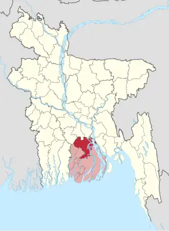 Kaart van Bharishal District