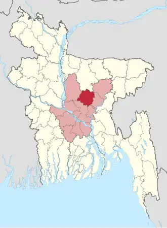 Kaart van Gazipur