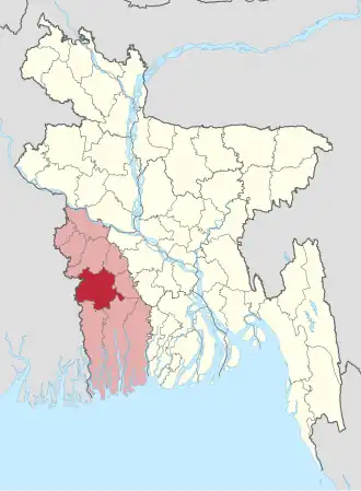 Kaart van Jessore