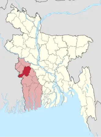 Kaart van Jhenaidah