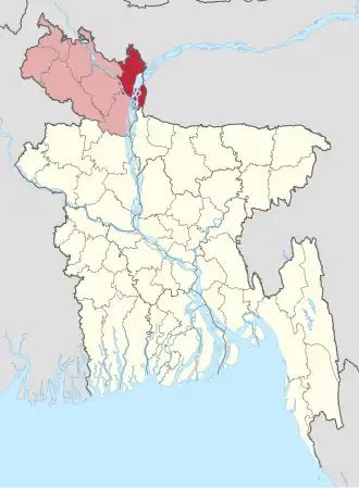 Kaart van Kurigram