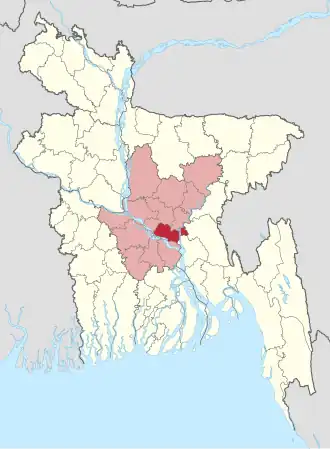 Kaart van Munshiganj
