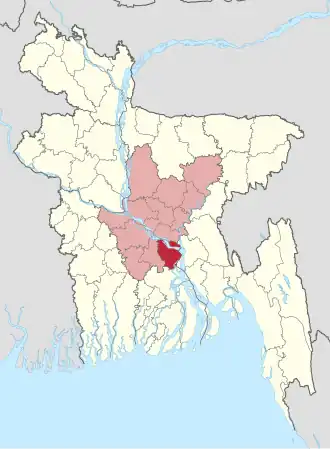 Kaart van Shariatpur