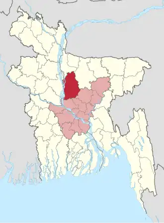 Kaart van Tangail