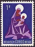 Postzegel voor het kerstfeest in Belgisch Congo, 1959