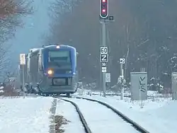 Trein bij station Munster