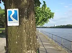 Route-aanduiding van de Rheinsteig