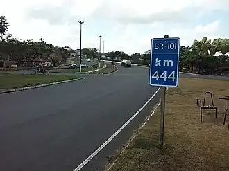 De BR-101 in Ubaitaba (BA)