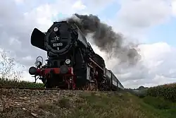 Stoomlocomotief 52 8053 van de Veluwsche Stoomtrein Maatschappij