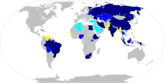 ■&nbsp;BRICS-lidstaten , ■&nbsp;BRICS-partners , ■&nbsp;BRICS-kandidaten , ■&nbsp;Uitgenodigde landen