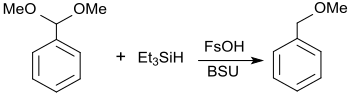 Reduktie van Benzaldehyde-dimethylacetal met BSU