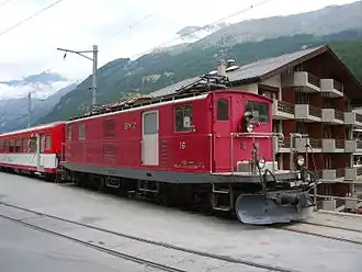Ge 4/4 I 16 op 1 augustus 2006 te Zermatt