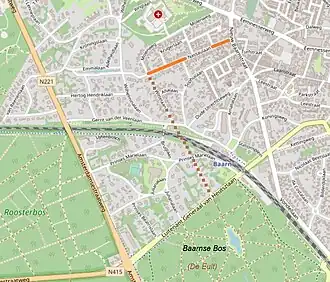 haaks op de zichtlijn vanuit het vroegere landgoed De Eult